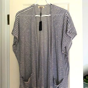 Blue and white cardigan